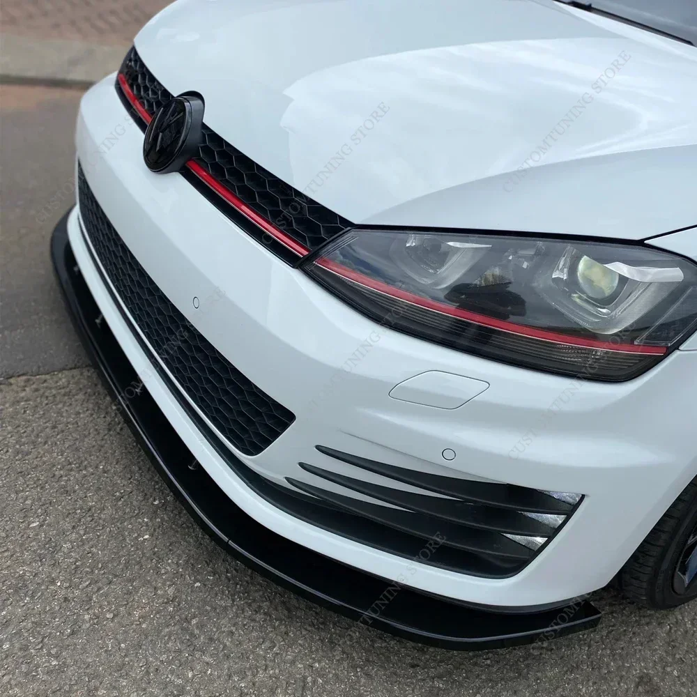 For VolksWagen Golf MK7 3Pcs Maxton Style Front Bumper Lip Spoiler Splitter Golf 7 GTI GTD GTE 2012-2017 Pre-Lci Bodykits Tuning