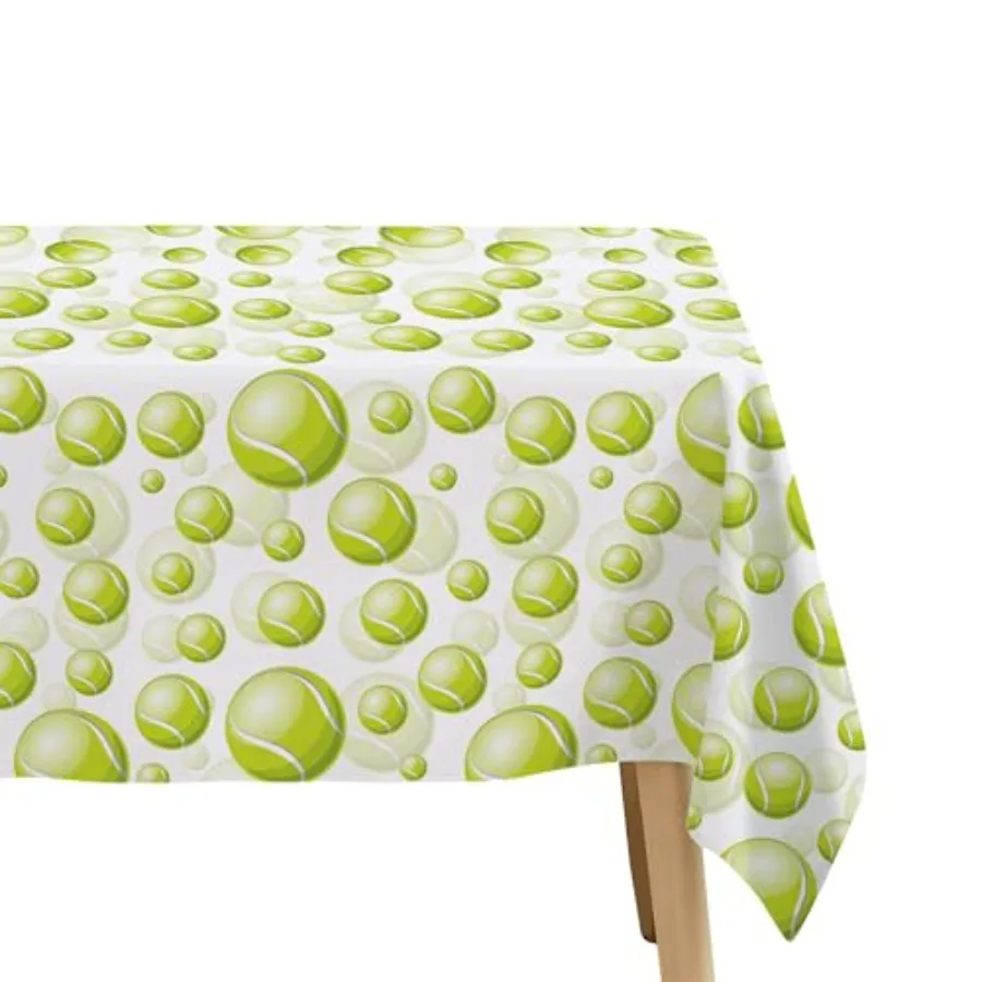 Nappe de fête de Tennis, décorations pour anniversaire, réception-cadeau pour bébé, balle de sport jetable, fournitures de fête d'anniversaire, couverture de Table