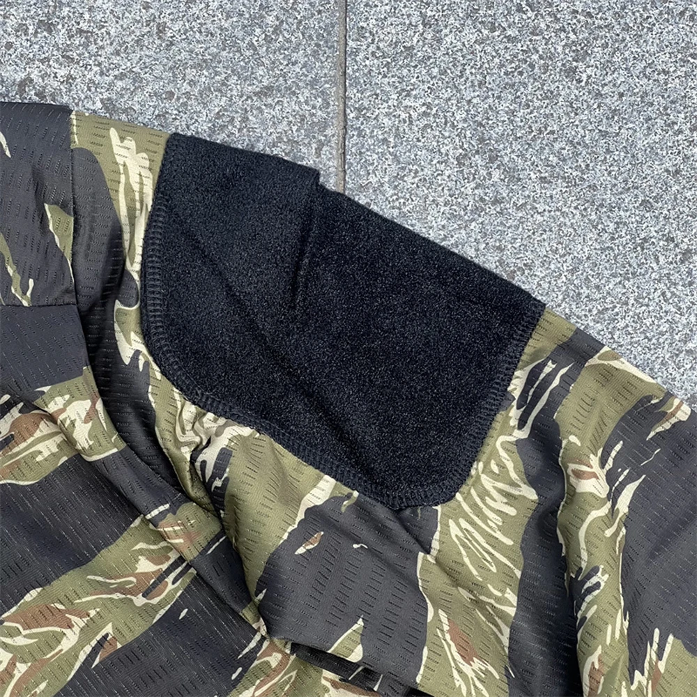 タクティカルジャングルタイガー長袖シャツ VS タクティカルVネック通気性速乾シャツ