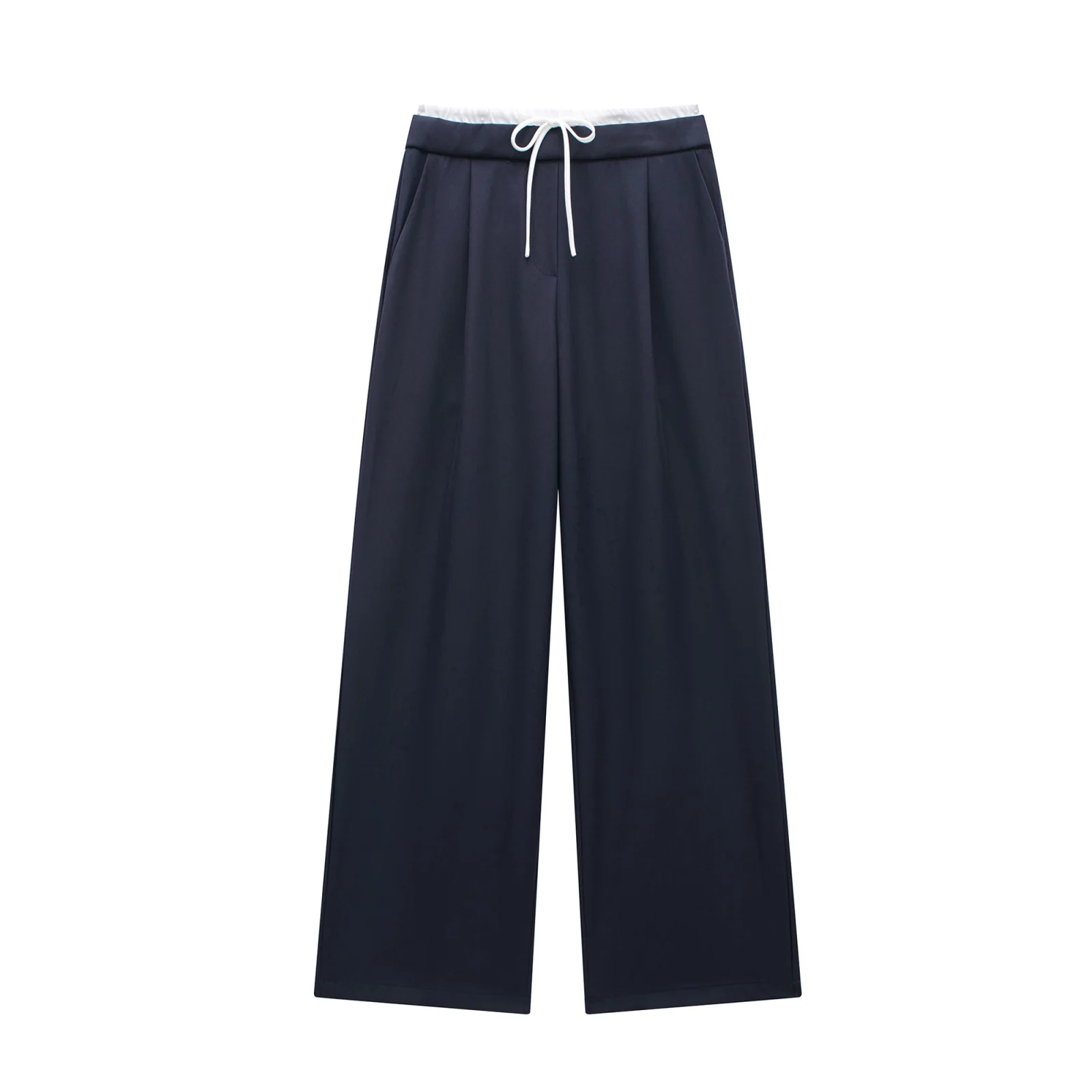 TRAF 2024 Wide Leg Pants for Women High Waist Baggy Pants Woman Summer Pleated Loose Pants Women Streetwear Tied Woman Trousers