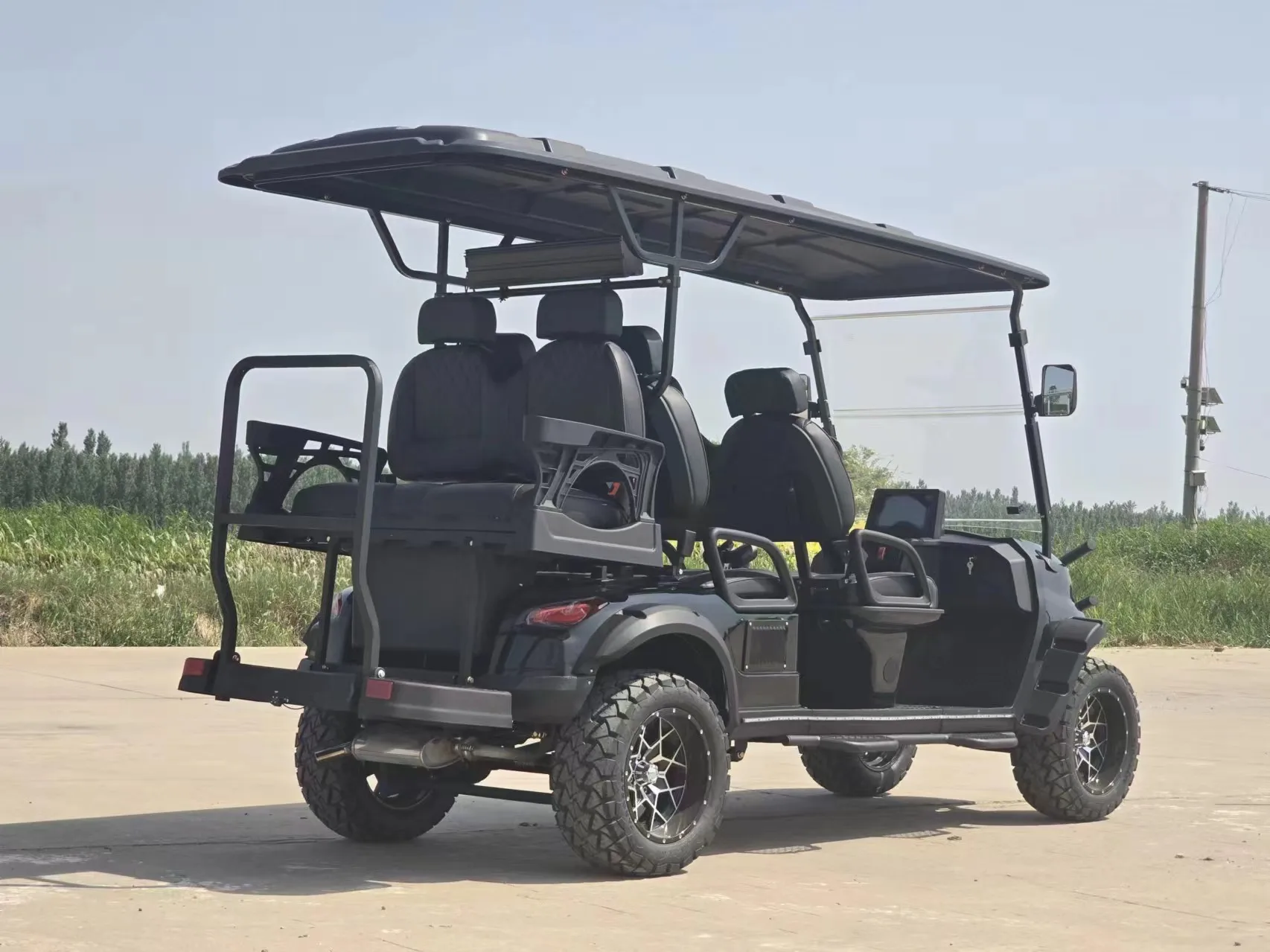 سيارة نادي فاخرة سيارة جولف كهربائية سريعة 6 مقاعد 4 عجلات عربة جولف كهربائية للنادي #5