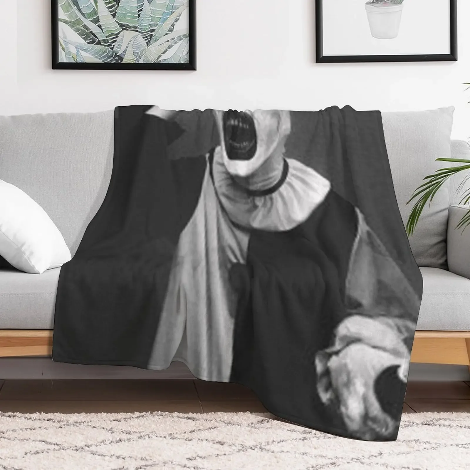 New Terrifier Art The Clown Horror Throw Blanket Shaggy Furry Soft Blanket for Bedroom Living Room