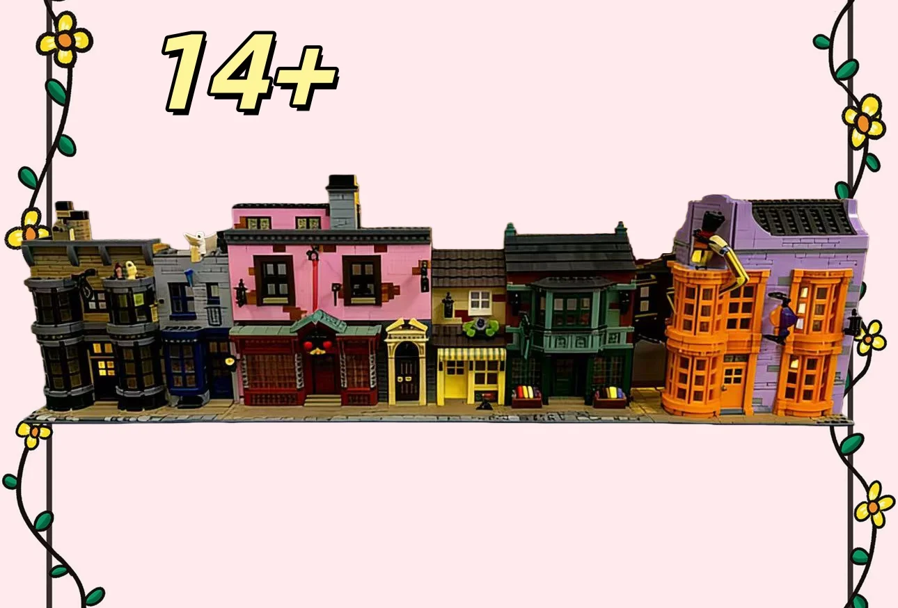 

5544pcs čarobni tematski set građevnih blokova s pogledom na ulicu koji je teško sastaviti, arhitektonski model, kolekcionarski