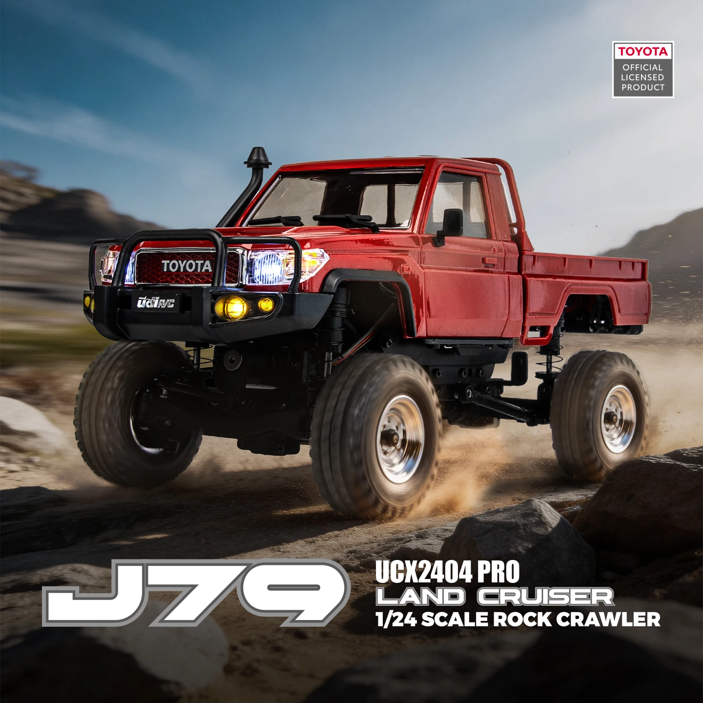 UDIRC UCX2404PRO 1/24 Scale RC Car 2.4G 4WD Brushless Off-Road Electric Pickup Truck Remote Control Car Model Gift for Adult