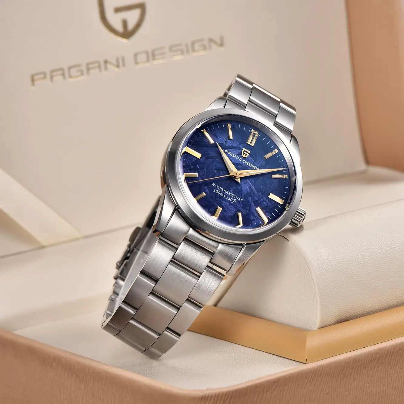2024 New PAGANI DESIGN Marble surface Dial Luxury Quartz Watches Men 100M Waterproof Business AR Sapphire glass Wristwatch Men