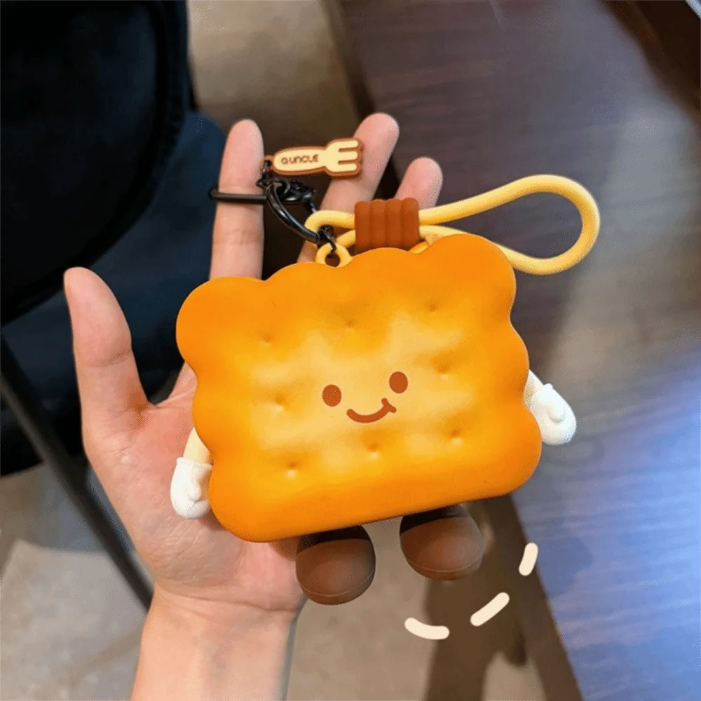 Borsa per monete in silicone morbido per cartoni animati Serie tè pomeridiano Custodia per auricolari portatile carina con ciondolo Custodia per auricolari in silicone riutilizzabile