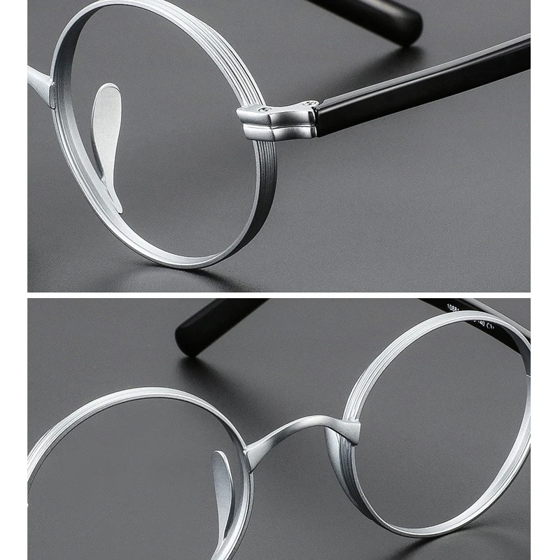KIZN Vintage Titanium Bijziendheid Brilmontuur Mannen Ronde Optische Recept Brillen Vrouwen Luxe Merk Brillen -0.50 tot