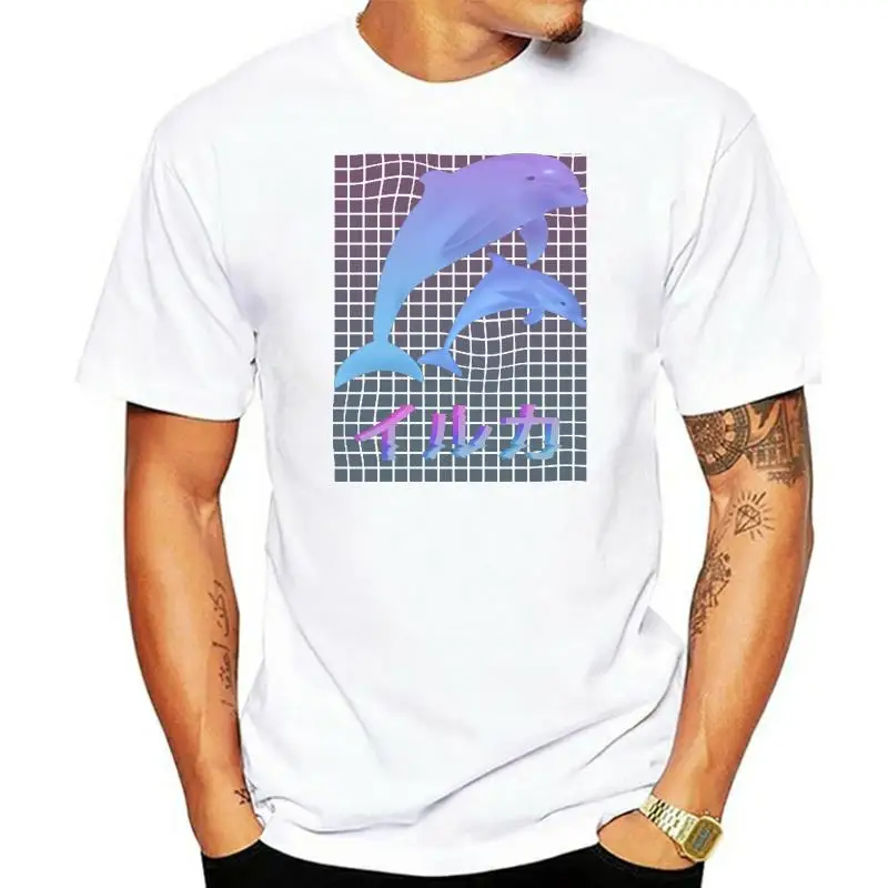 t shirt Dolphin Vaporwave Shirt - Men Fashion T-shirt