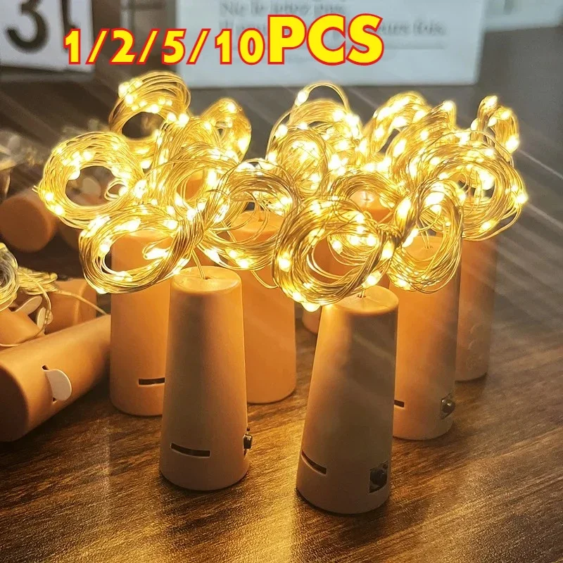 1/2/5/10 PCS Wine Bottle Stopper Fairy Light String Battery-powered Garland Lights Garden Party Christmas Decoration Lamp