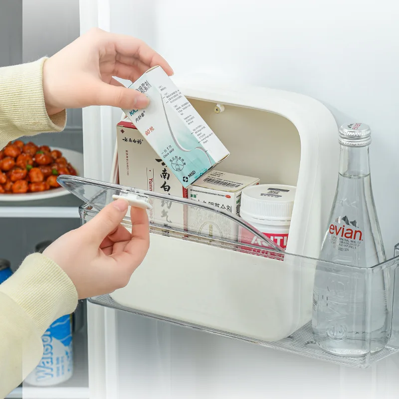 

Refrigerator Side Wall Refrigerated Medicine Storage Box Multifunctional Household Small First Aid Box Desktop Cosmetics Storage