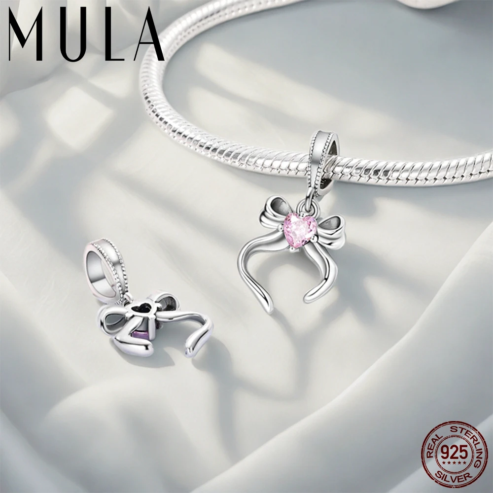 

MULA 1 шт., кулон в форме сердца с узлом-бабочкой для девочек, подходит для оригинального браслета-цепочки в виде змеи, сделай сам, женские ювелирные изделия, подарок