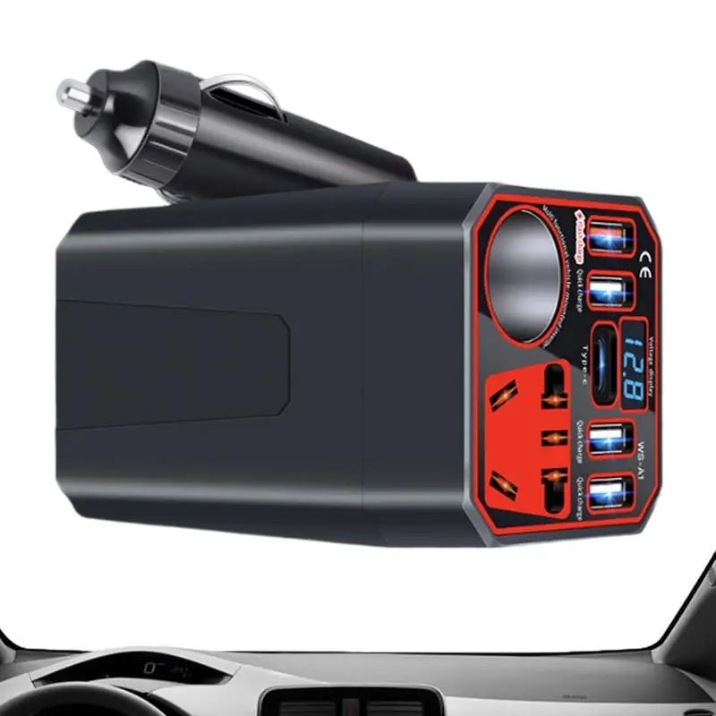 

Car Power Converter Quick Power Inverter For Vehicle Multifunctional Multi Ports Converter Car Adapter For Plug Efficient Power
