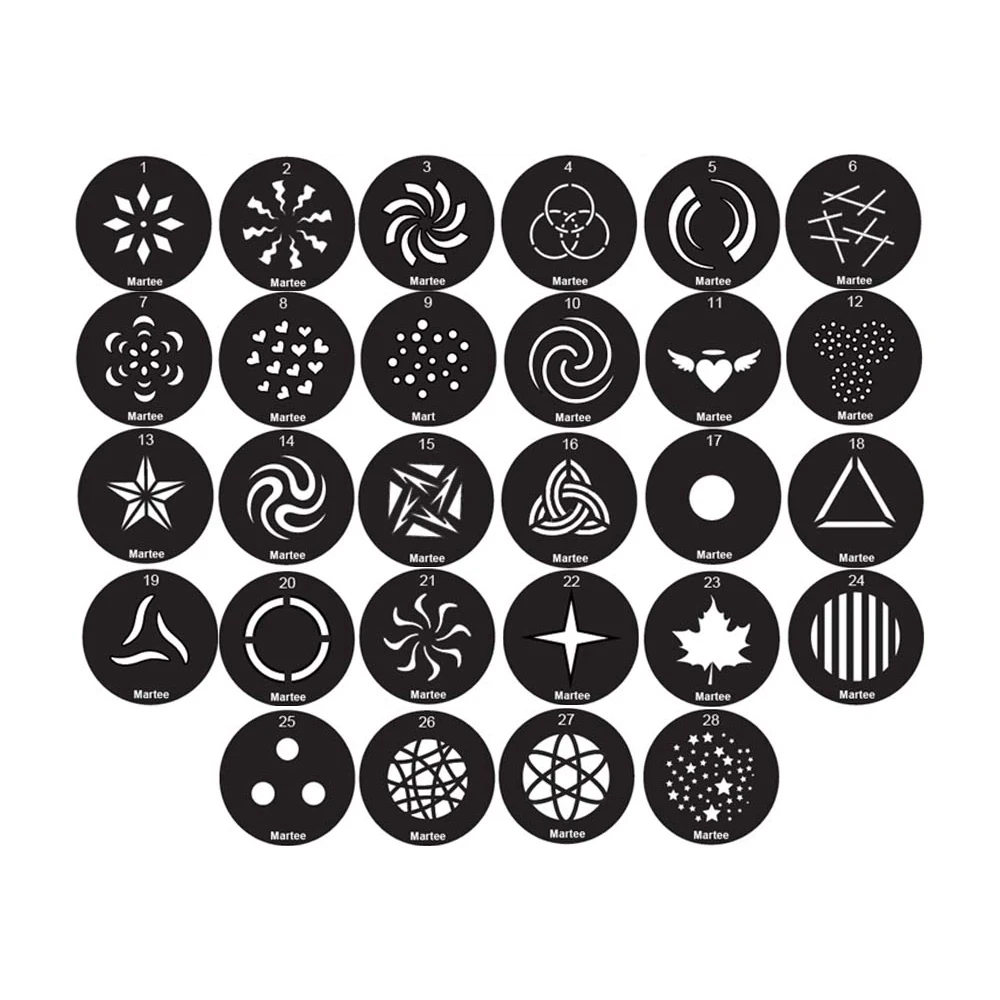 25mm GOBO projection graphic DIY art light effect light tube shape condenser lens background light effect film projection flash