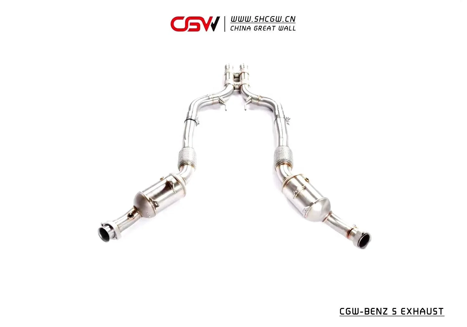 Loud Sound Downpipe With Heat Shield and Perfect Fitment for W222 S320 S400 S450 3.0T 2014-2018 Header
