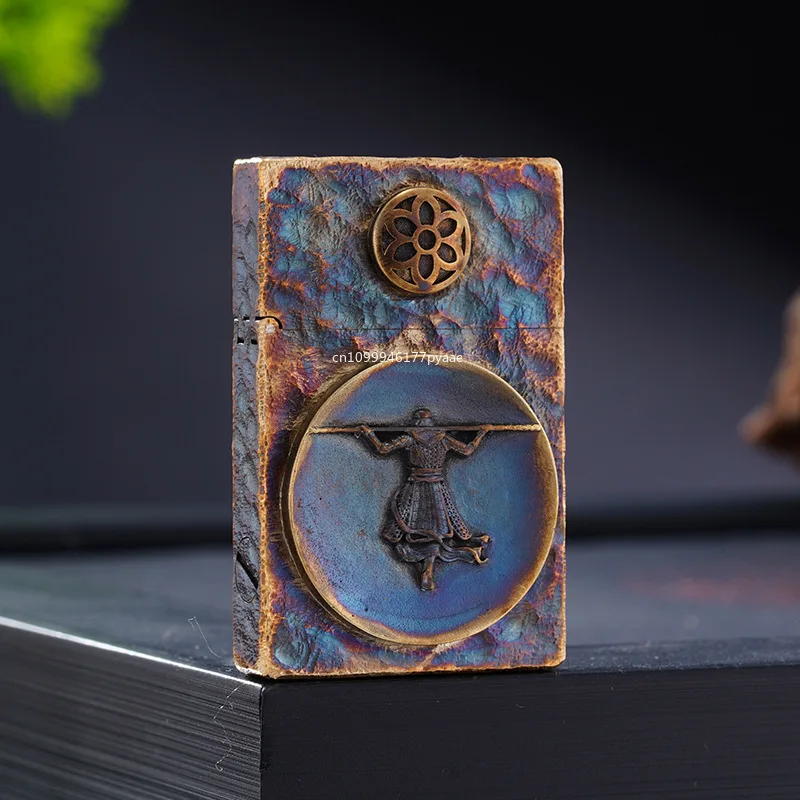 

2026 Brass Right Angle Small Heavy Armor Lifetime Love Retro Grinding Wheel Kerosiene Lighter Personalized Men's High-End Gift