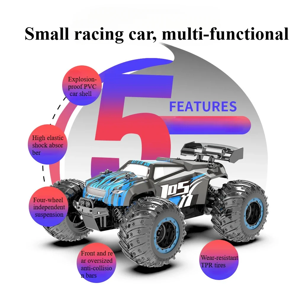 Small 2WD RC Competitive Drifting High-speed Racing Car Climbing Cross-country Lighting Children's Remote Control Cars for Kids