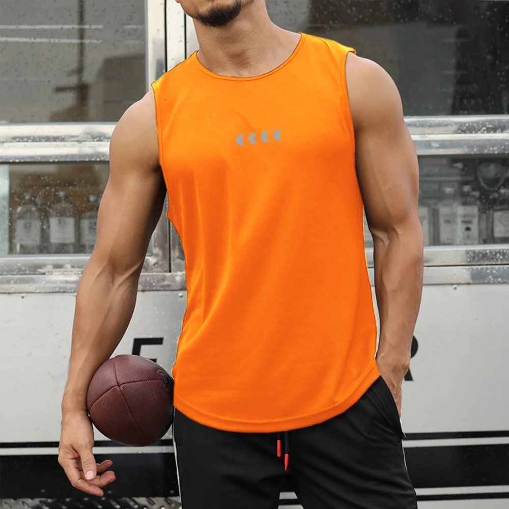 

Fashion Running Fitness Gym Vest Casual Man Sleeveless Shirt Outdoor Basketball Sports Tees Summer Loose Breathable Men Tank Top