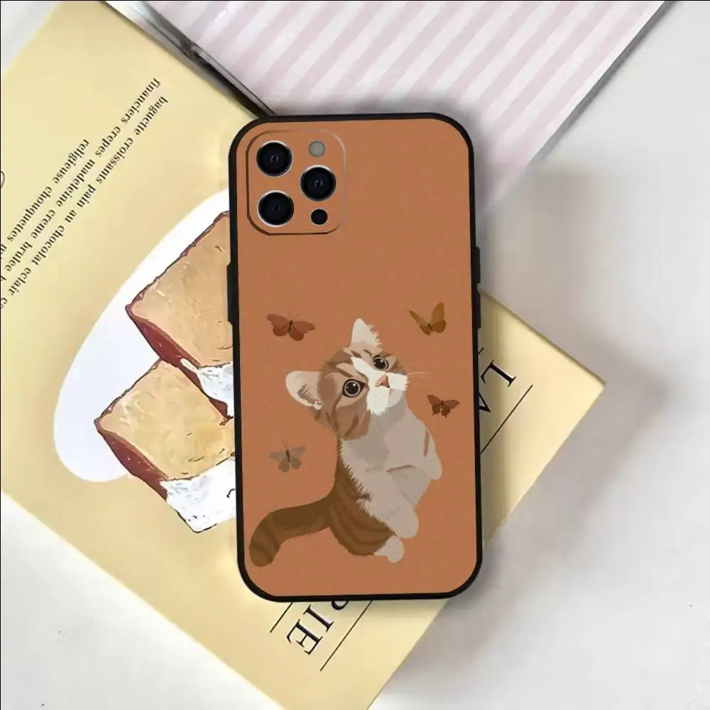 حافظة هاتف على شكل قطة لطيفة لهاتف آيفون 17،16،15،14،13،12،11 بلس، برو ماكس غطاء أسود ناعم #2