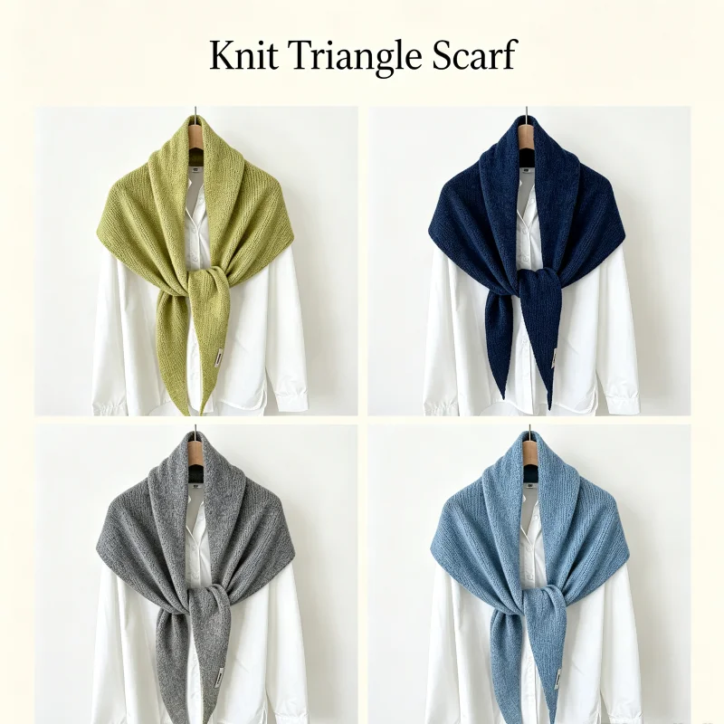 Thickened Extra Large Knit Triangle Scarf Korean Style Warm Headscarf Shawl Casual Fashion Ins Bandana For Travel Party Wedding