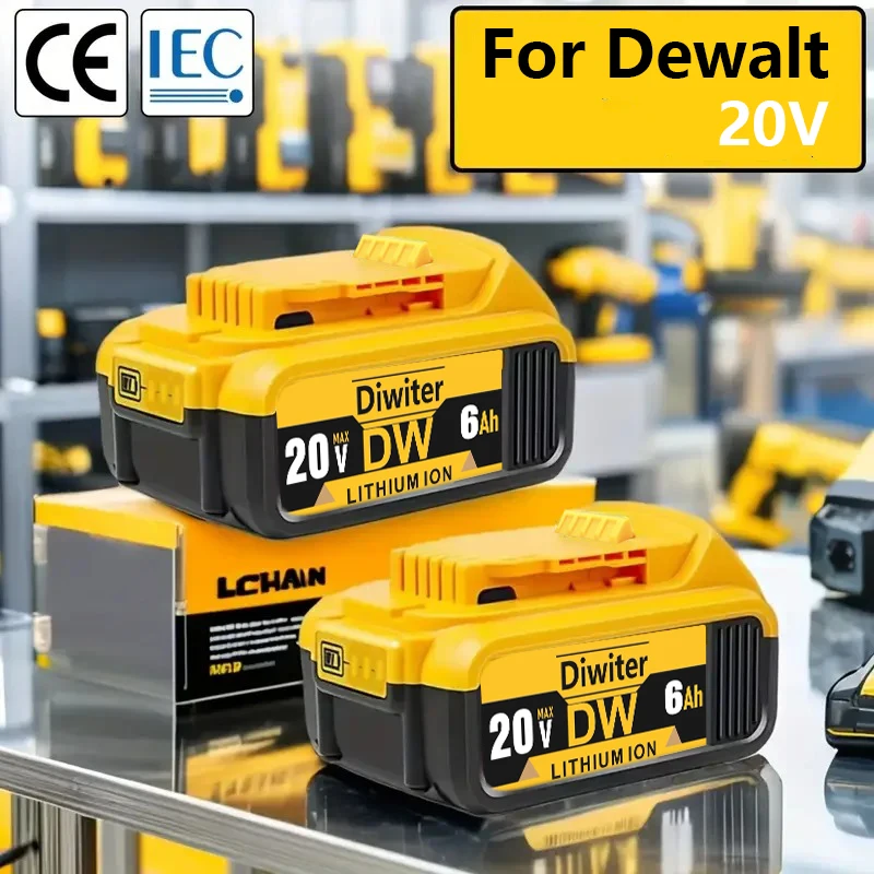 

DCB205 20 В 6,0 Ач литий-ионный аккумулятор для Dewalt 18 В DCB609 DCF850 DCD805 для инструментов Flexvolt