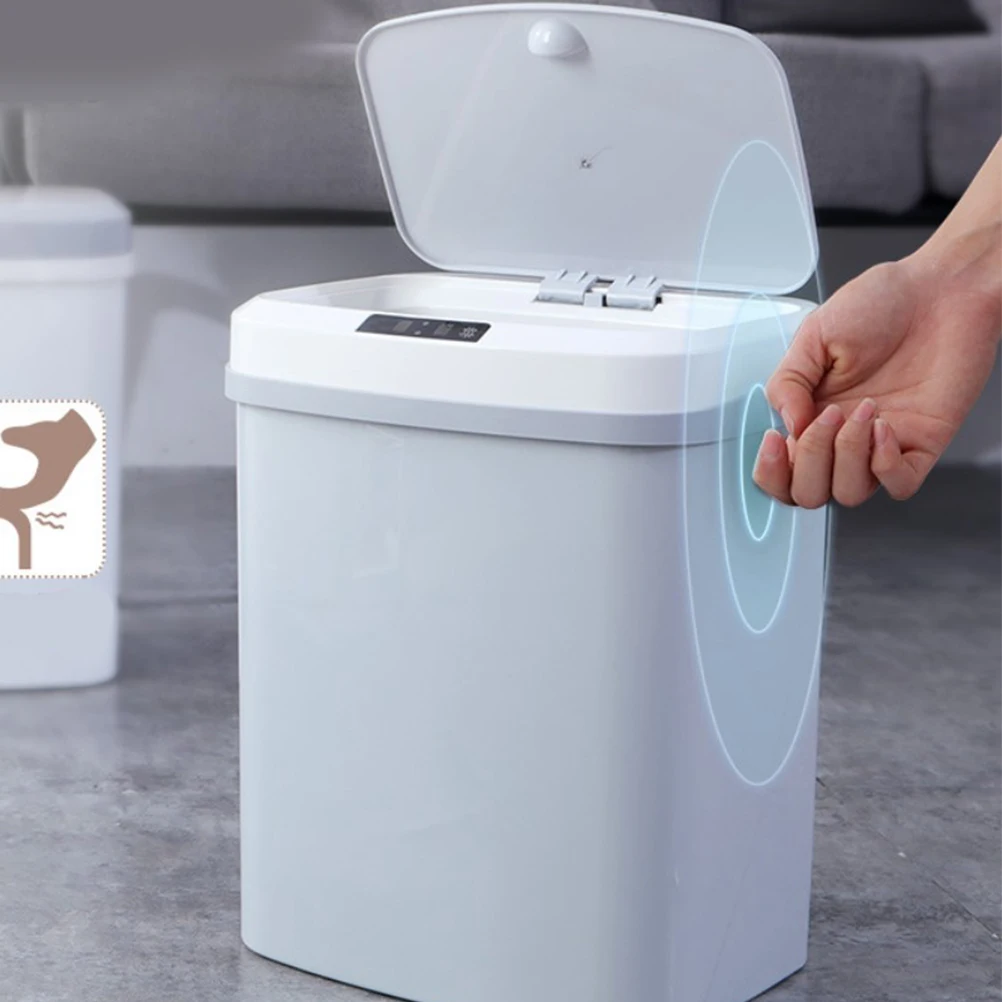 

15л умный автоматический мусорный бак с датчиком серый USB зарядка устойчивый к запаху водонепроницаемый бытовой мусорный бак для кухни спальни