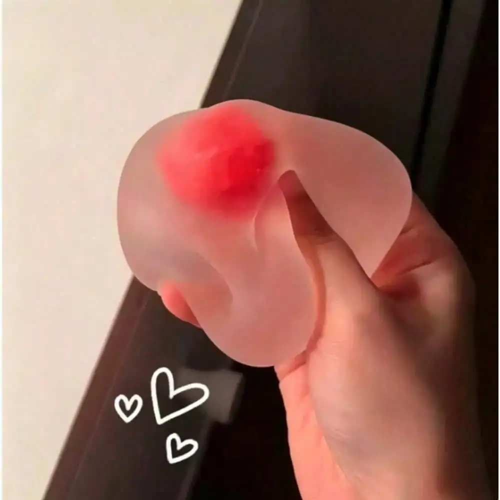 Strawberry Mochi Coconut Oil Handmade Maltose Squishy Ball Soft Chewy Slow Rising Reshapable Sensory Fidget Toy Anti-Anxiety Portable Mini Desktop Healing Stress Relief Ornament Gift