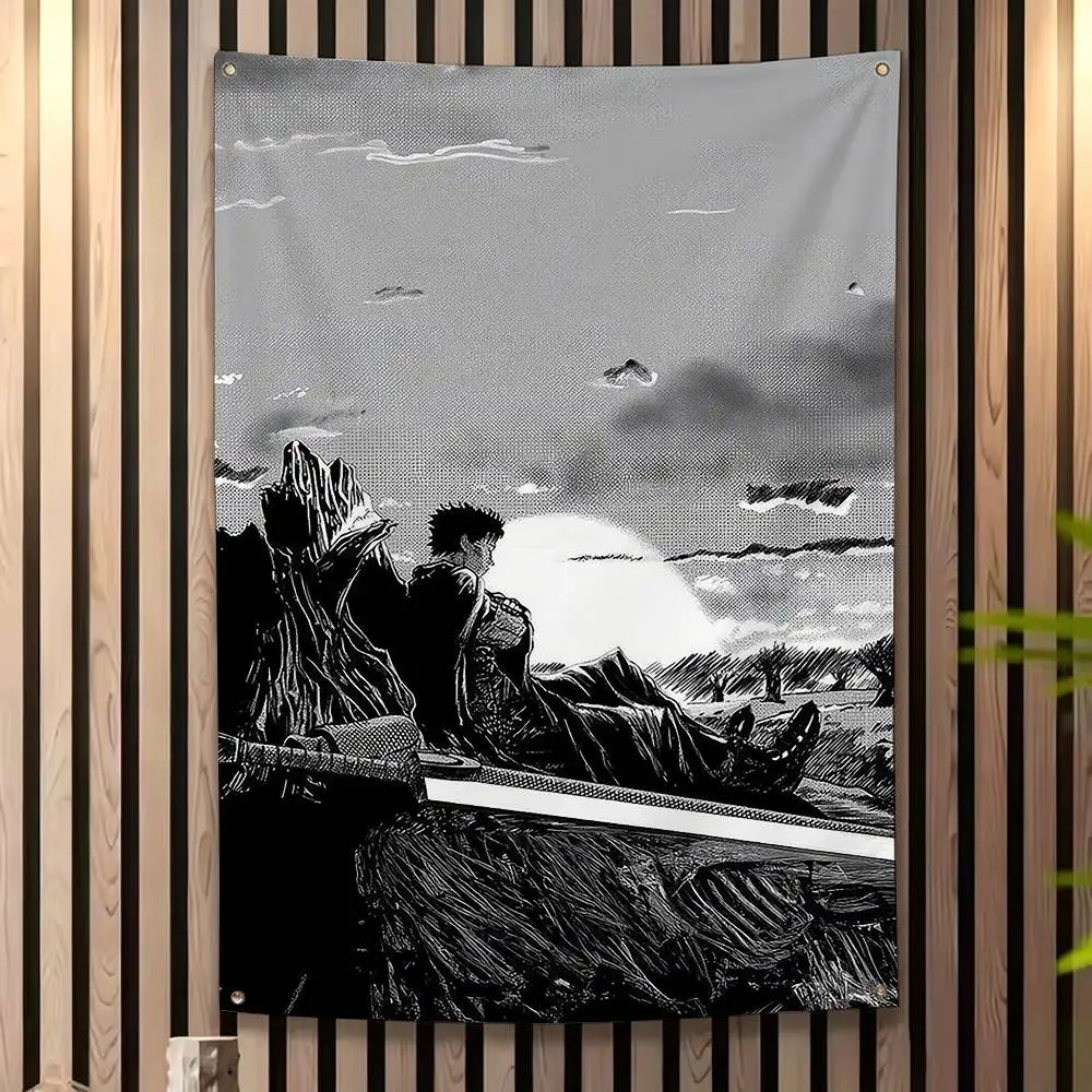 Anime B-BerserkS Funny Flags for Bedrooms Home Decor Items Outdoor Decors Garage Decoration Flaga