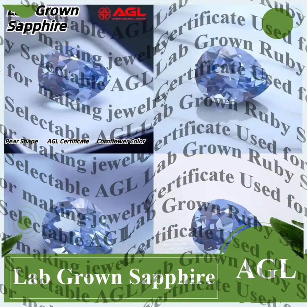 

Lab Grown Sapphire for Jewelry Making Pear Shape Cornflower Blue Lab Created Sapphire for Rings Pendants Lab Grown Gemstone