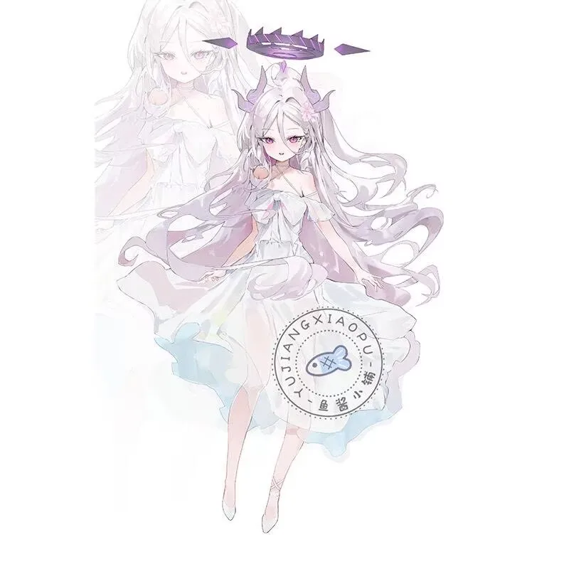 17cm Anime Sorasaki Hina Blue Archive White Dress Acrylic Stand Figure Model Plate Cosplay Role Props Collection Desktop Decor