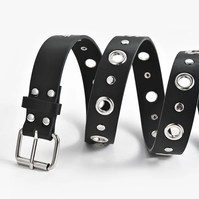 Cinturones de aleación de moda para mujer, hebilla de Pin con agujero redondo hueco, ropa Retro decorativa para mujer, estilo Punk a juego,