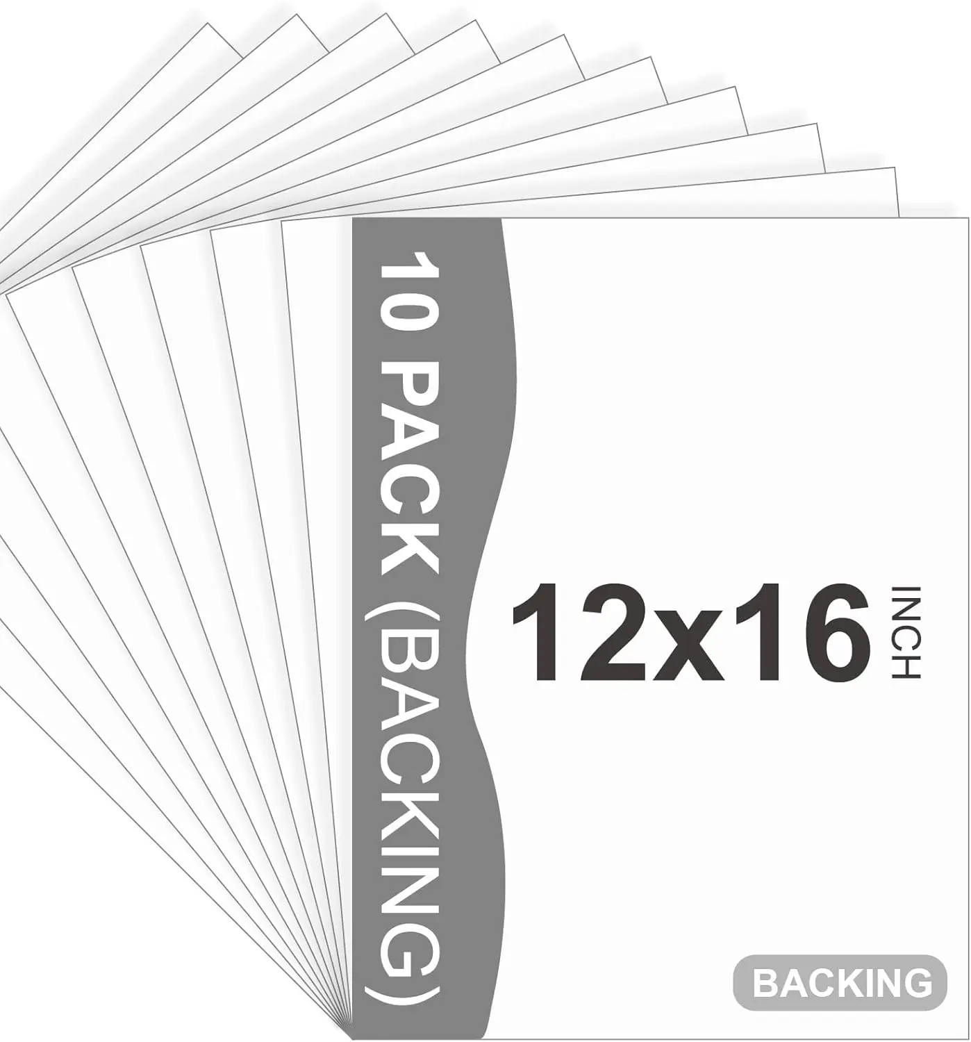 

12x16 Uncut White Backing Boards for Art Prints, 10 Pack Acid-Free Matboards for Photos and Frames