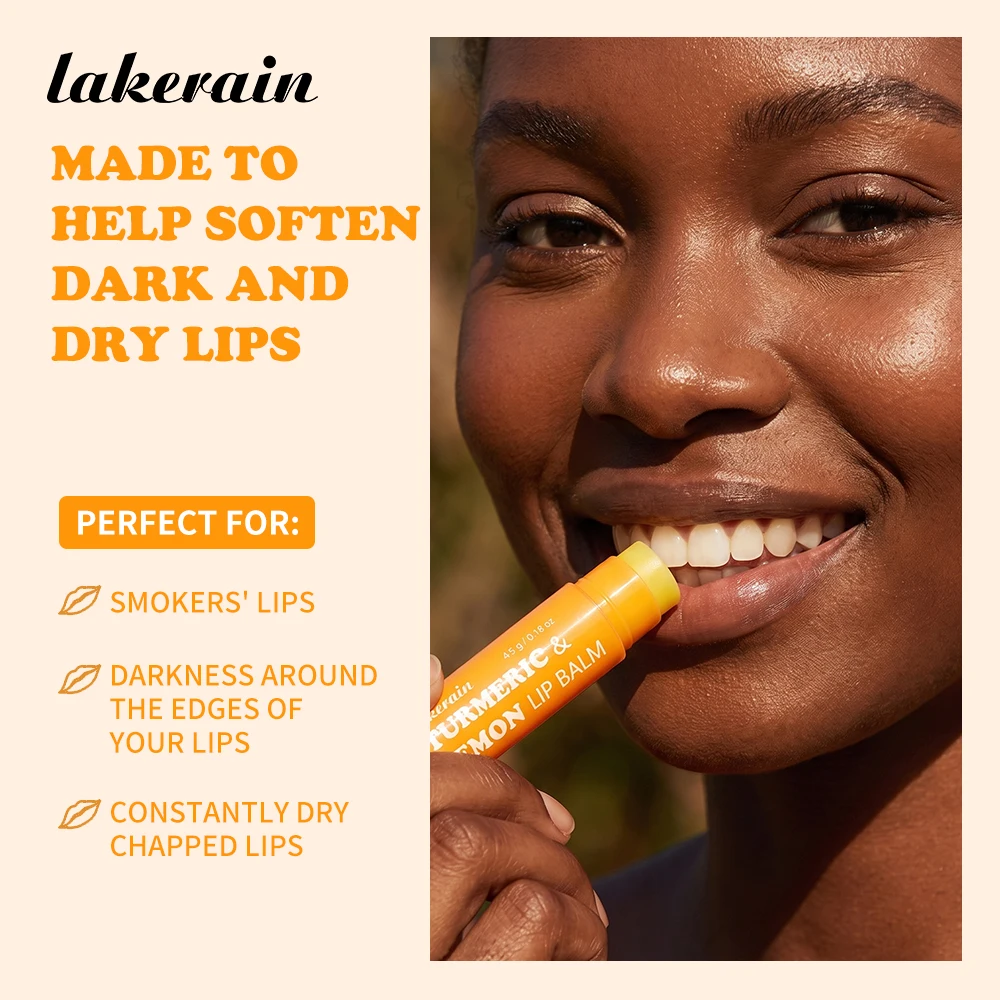 Turmeric & Lemon Lip Balm Hydrating Barrier Repair Moisturizing Nourishing Dry Lips Smoothing Long Lasting Natural Daily Lip Car