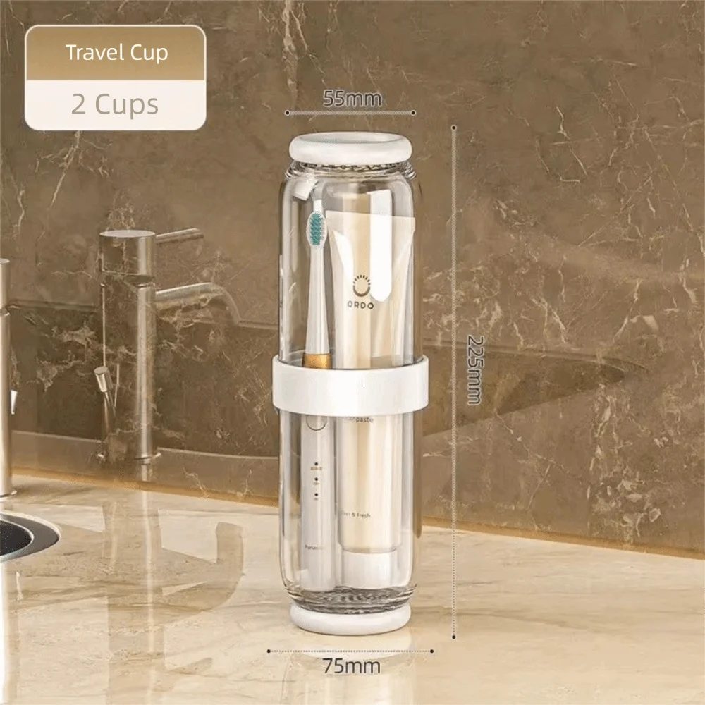 

Portable Transparent Toothbrush Holder Dustproof Waterproof 2-In-1 Toothbrush Container 2-In-1 Toothbrush Case Travelers