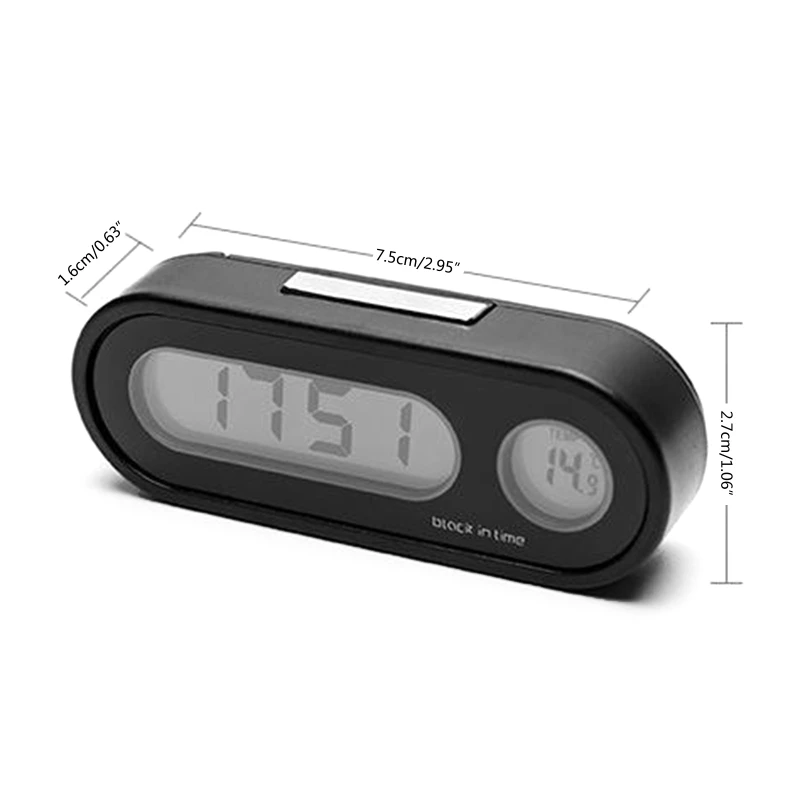 Car Temperature Clock Universal Auto Dashboard Digital Clocks with Blacklight & LCD Screen Temperature Gauge -20-50℃