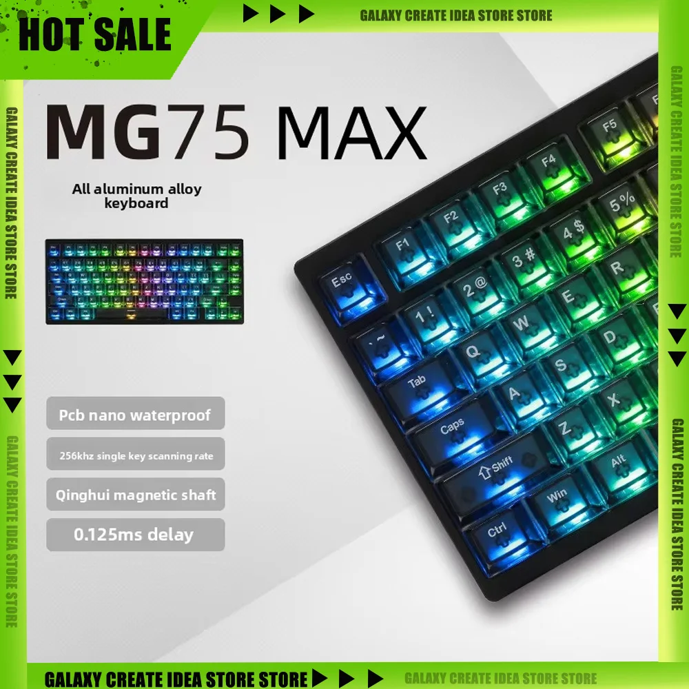 

Механическая клавиатура IROK MG75 PRO с магнитными переключателями MG75 MAX, игровая клавиатура 8K, быстрое отклика 0.001RT, конструкция Gasket, низкая задержка