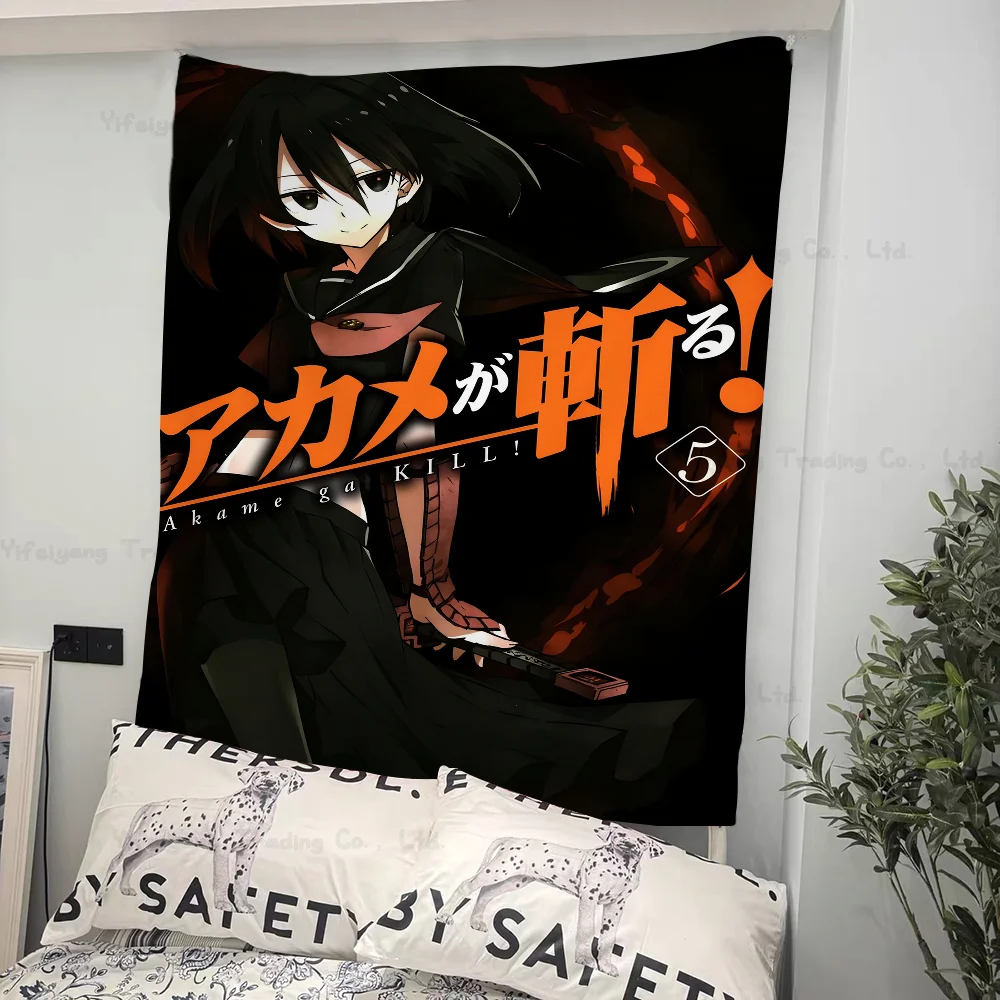 Japanese Anime Akame Ga KILL Anime Tapestry Hanging Tarot Hippie Wall Rugs Dorm Home Decor