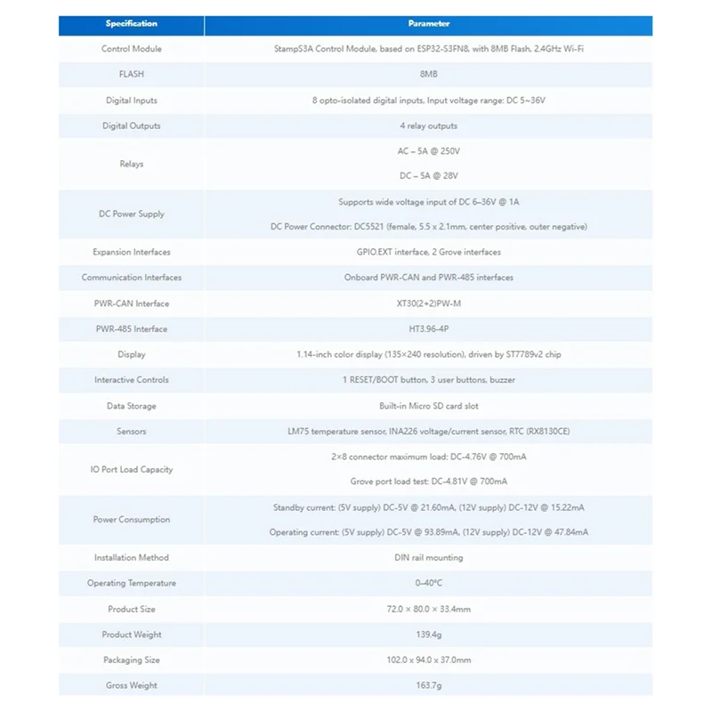 FFYY-Stamplc Iot ESP32-S3 وحدة تحكم منطقية قابلة للبرمجة مراقبة البيانات السحابية لوحة تطوير IOT