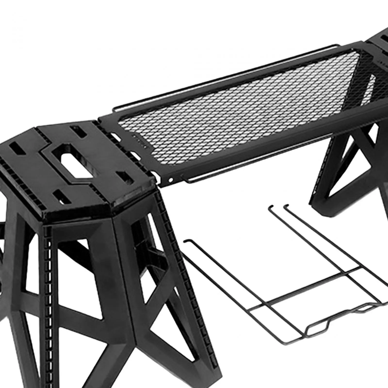 

Camping Stool and Table Camping Seat Metal Mesh Desktop Folding Stool Adults