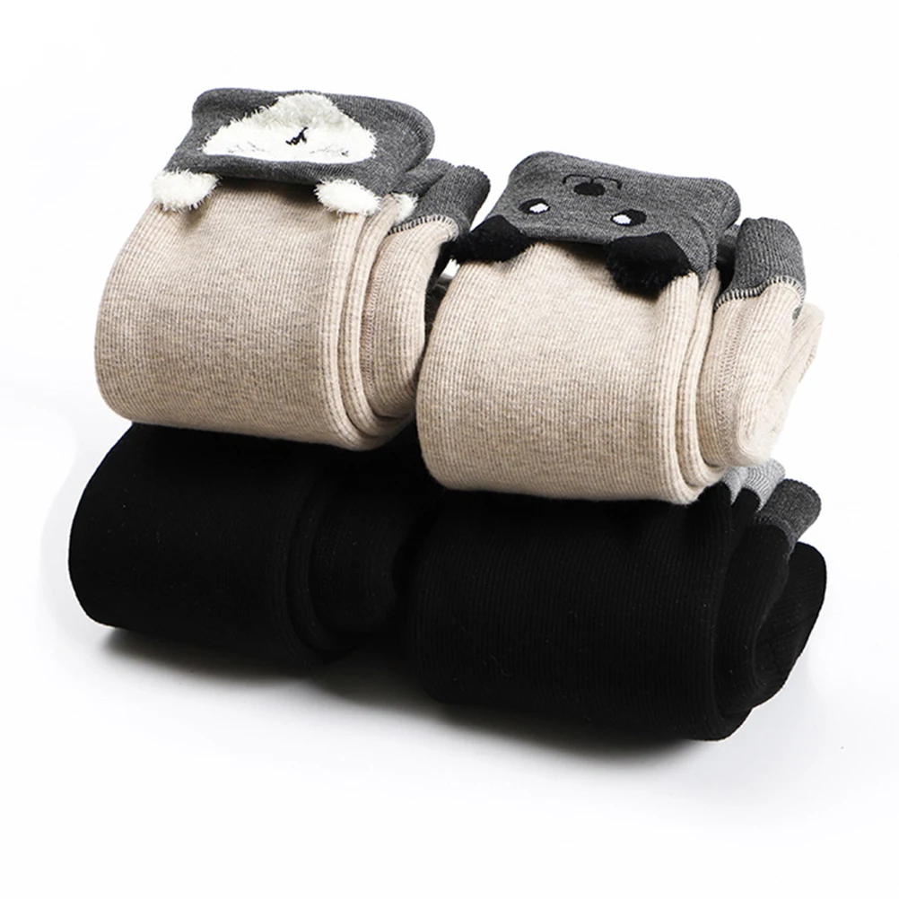 

1 Pc Soft Knitted Kids Warm Pants High Elastic Cartoon Designs Cozy Bottoms for Toddlers