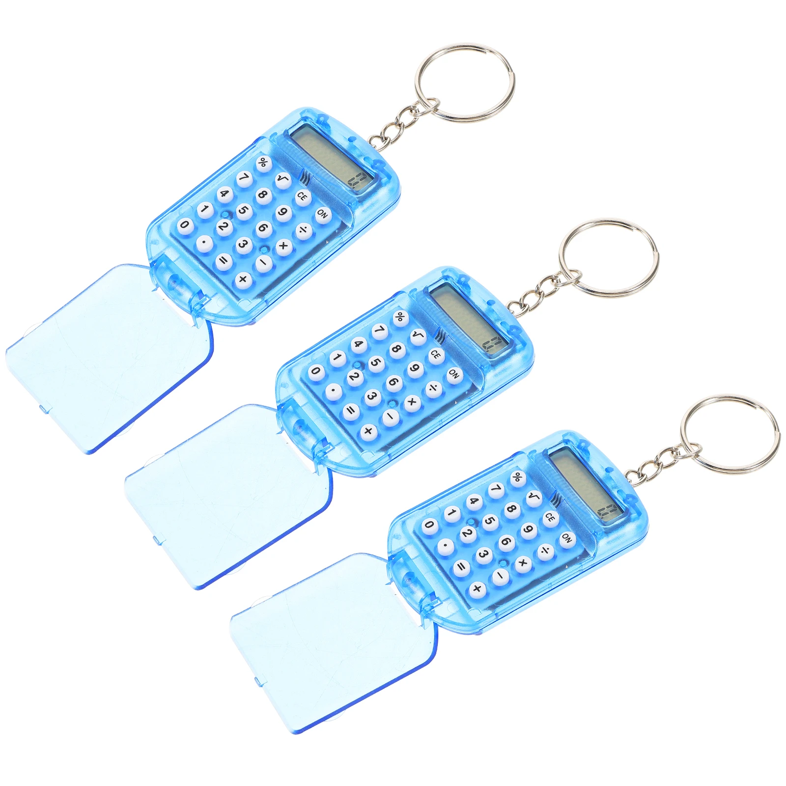 

3 pcs Mini Calculator Transparent Cartoon Student Keychain Portable Pocket Office Abs Cute Tiny Gadgets Souvenirs Gifts