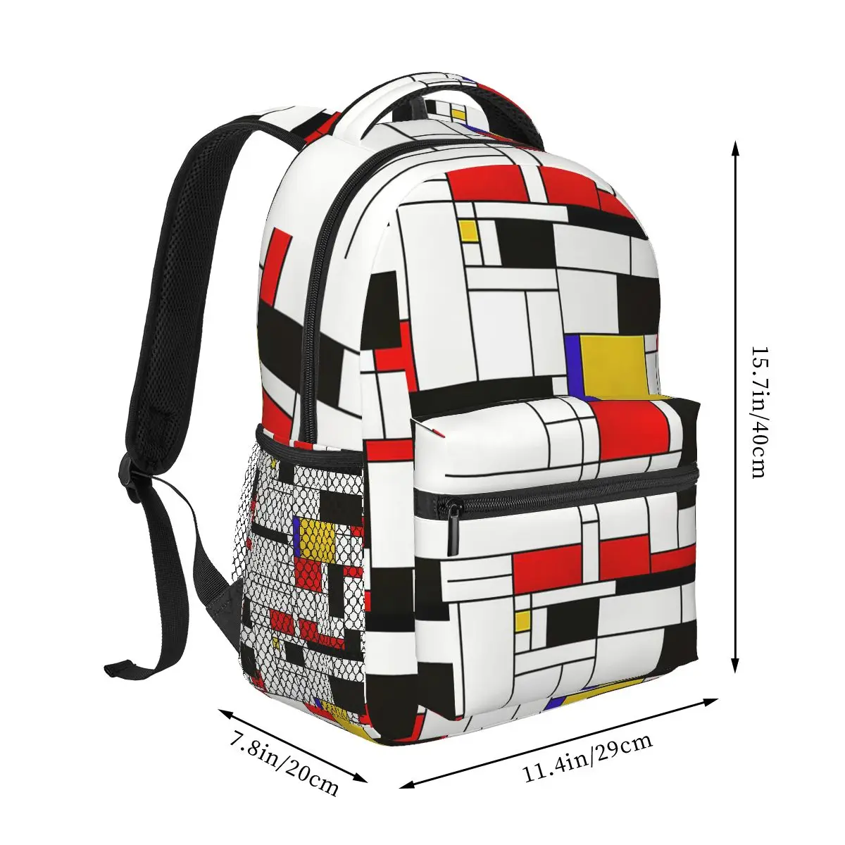 Piet Mondrian De Stijl Zaini Ragazzi Ragazze Bookbag Borse da scuola per bambini Zaino per laptop per cartoni animati Borsa a tracolla di grande capacità