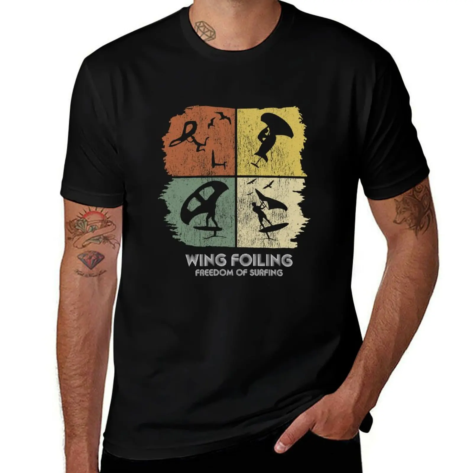 Wing Foiling Retro Vintage T-Shirt Holiday Lightweight T-Shirt
