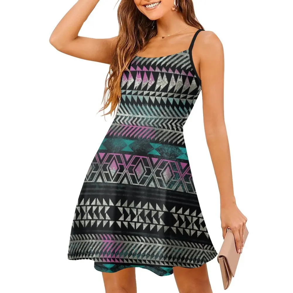 Aztec Pattern Women's Sling Dress Premium Sexy  Woman's Gown Geek  Parties The Dress