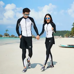 Rash Guards set of 3-5pcs Men's Women's Matching Couples Full Body Swimsuit Long Sleeve Sunsuit Zip Outfits Activewear Tracksuit