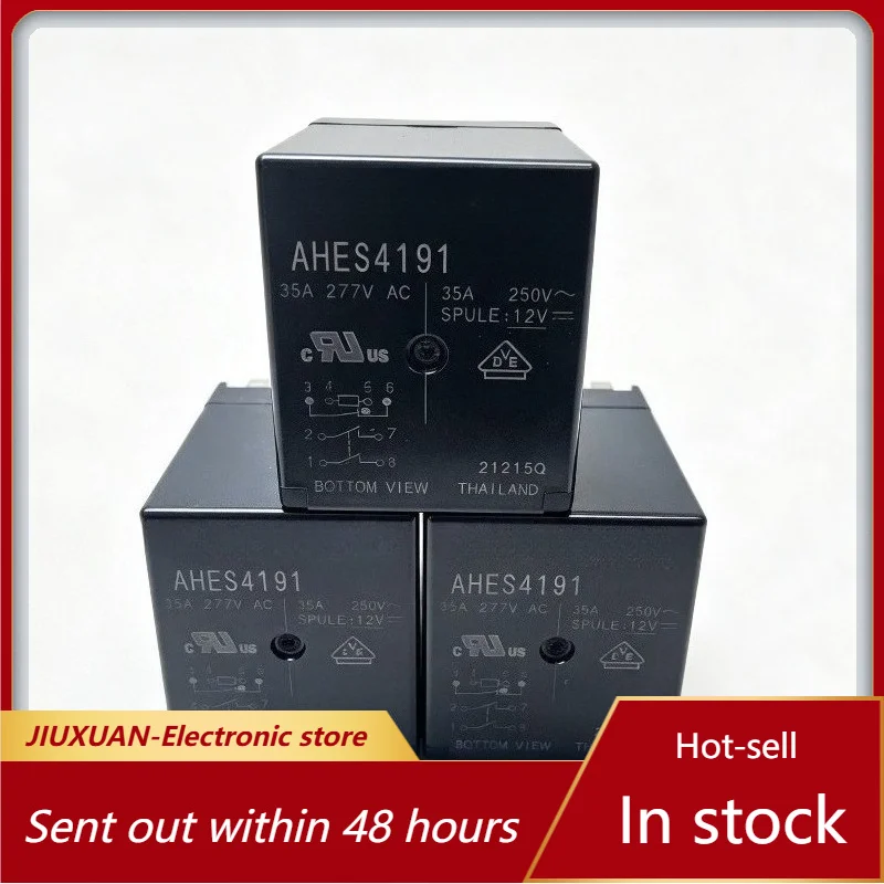 AHES4191 Power Relay 12VDC 35A 277VAC 8 Pins Electromagnetic Relay Replacement