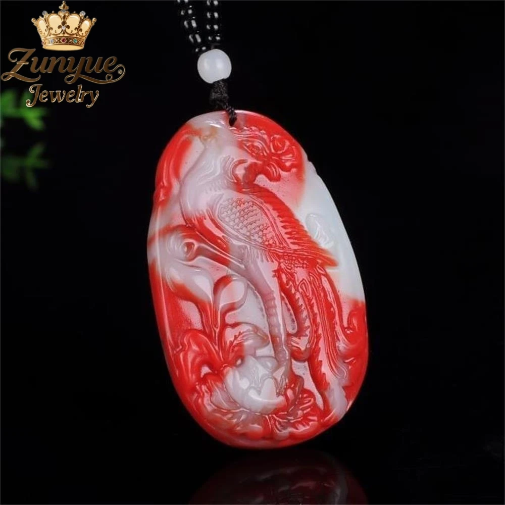 High-End Hetian Jade Buddha Head And Phoenix Pendant Luxury Quality Fashion Fine Jewelry Exquisite Elegant Popular Charms Gift