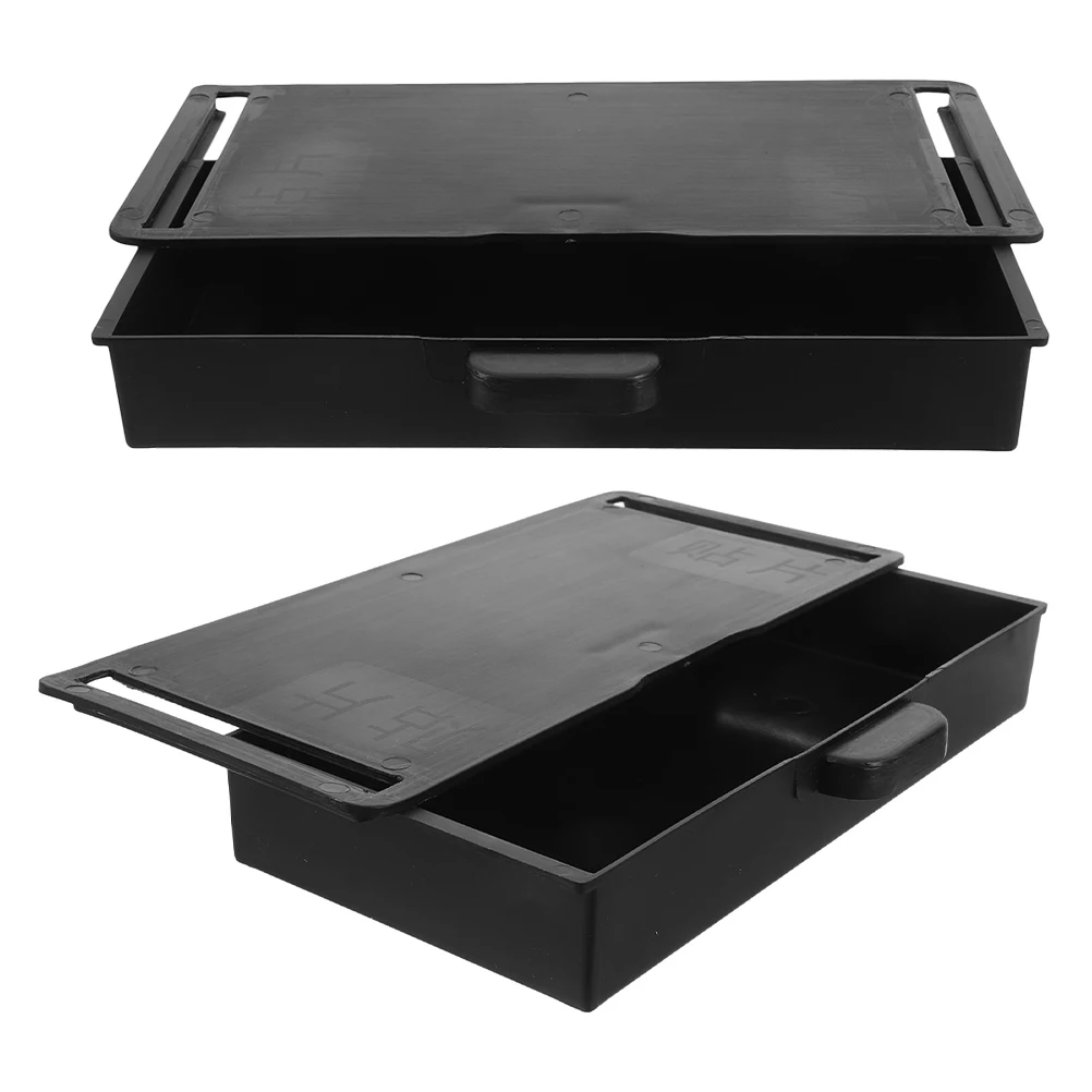 

2 Pcs Storage Box Pull Out Drawer Organizer Adhesive Table Organizer For Under Shelf Drawer Desk Kitchen Office Dorm Table