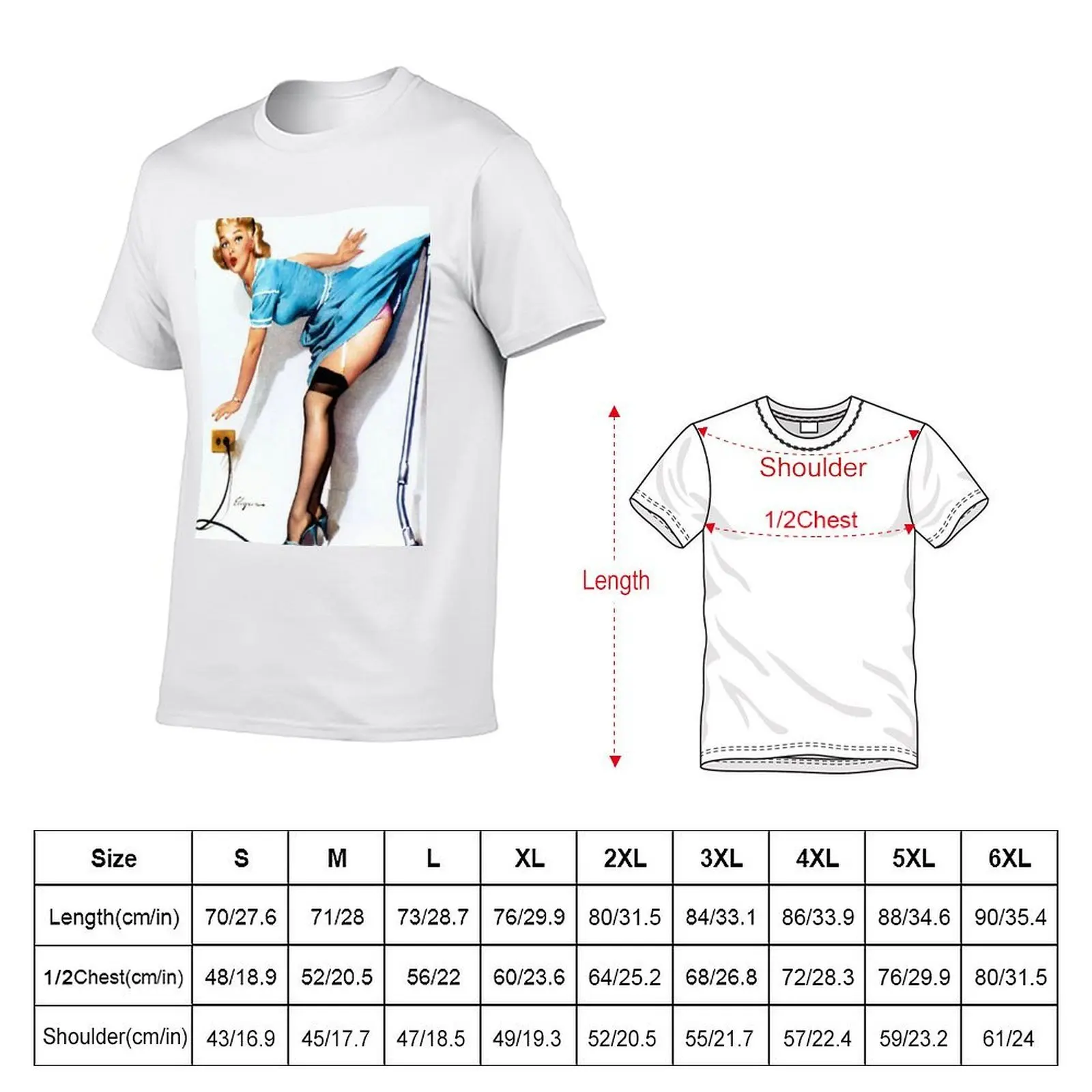 Pin-Up Girl - Elvgren - Vintage T-Shirt graphic tee shirt vintage graphic tee t shirt for men