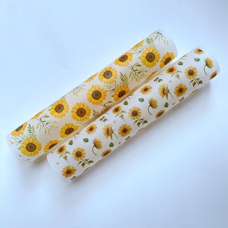 100 sheets Sunflower Handmade Soap Wrapping Paper ECO Friendly Homemade Soap Wrapper Translucent Wax Paper