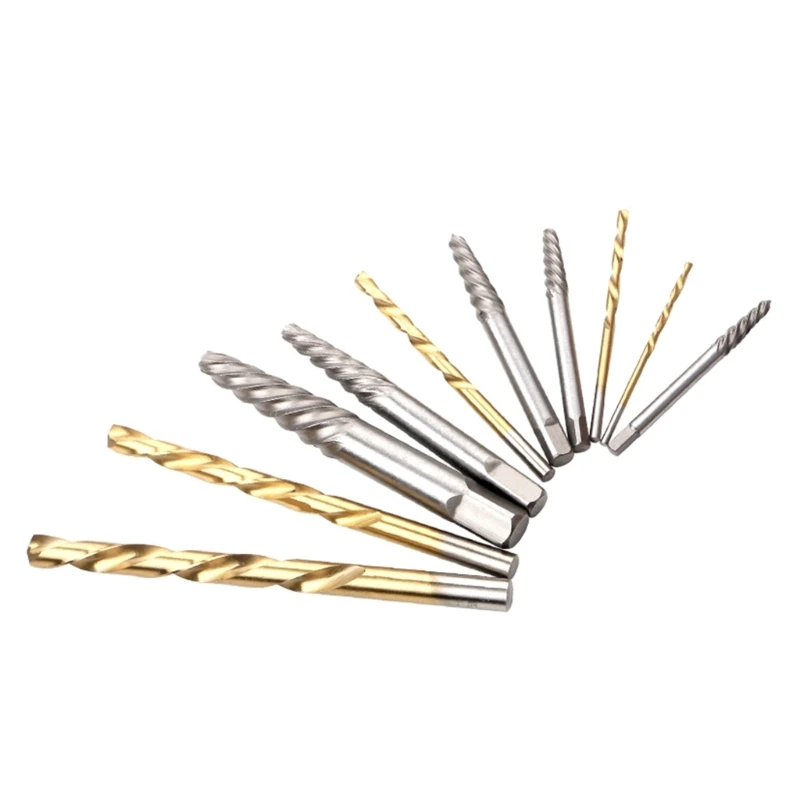 Screw Remover Extractor Drill Bits Carbon Steel Guide Set Broken End Removal Drill Set Damaged Bolts Remover Tools